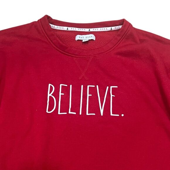 Rae Dunn Red Believe Sweatshirt XL - Picture 2 of 4